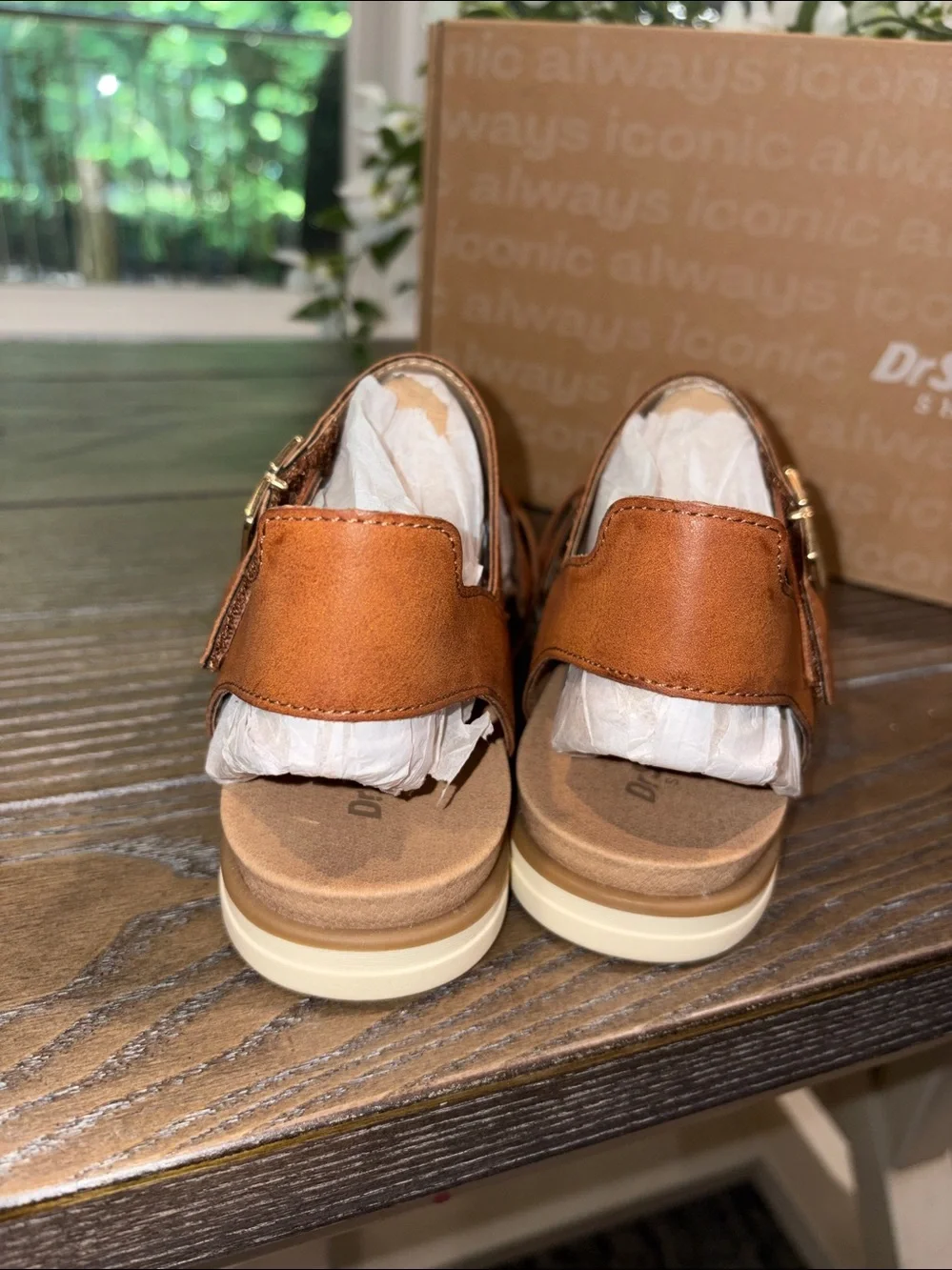 Dr. Scholl's Nicely Fun Strappy Ankle Strap Sandals Brown Tan Size 6 NIB / NWT